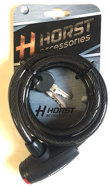 Замок вело HORST 10х1500мм автом.на ключе с защит