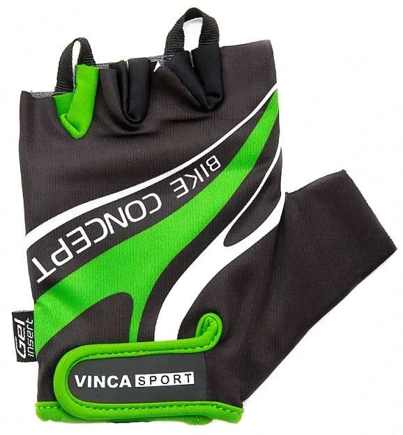 Перчатки велосипедные Vinca Sport, Green Line, L