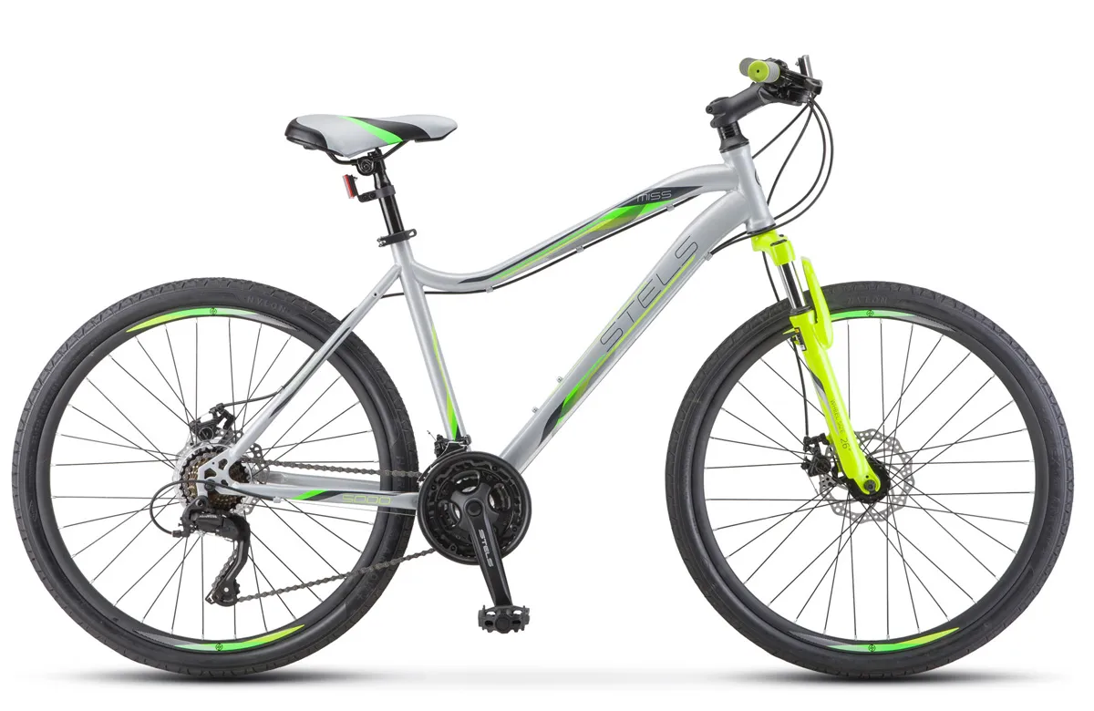 Велосипед STELS Miss-5000 MD 26"  18" Серебристый/салатовый V020