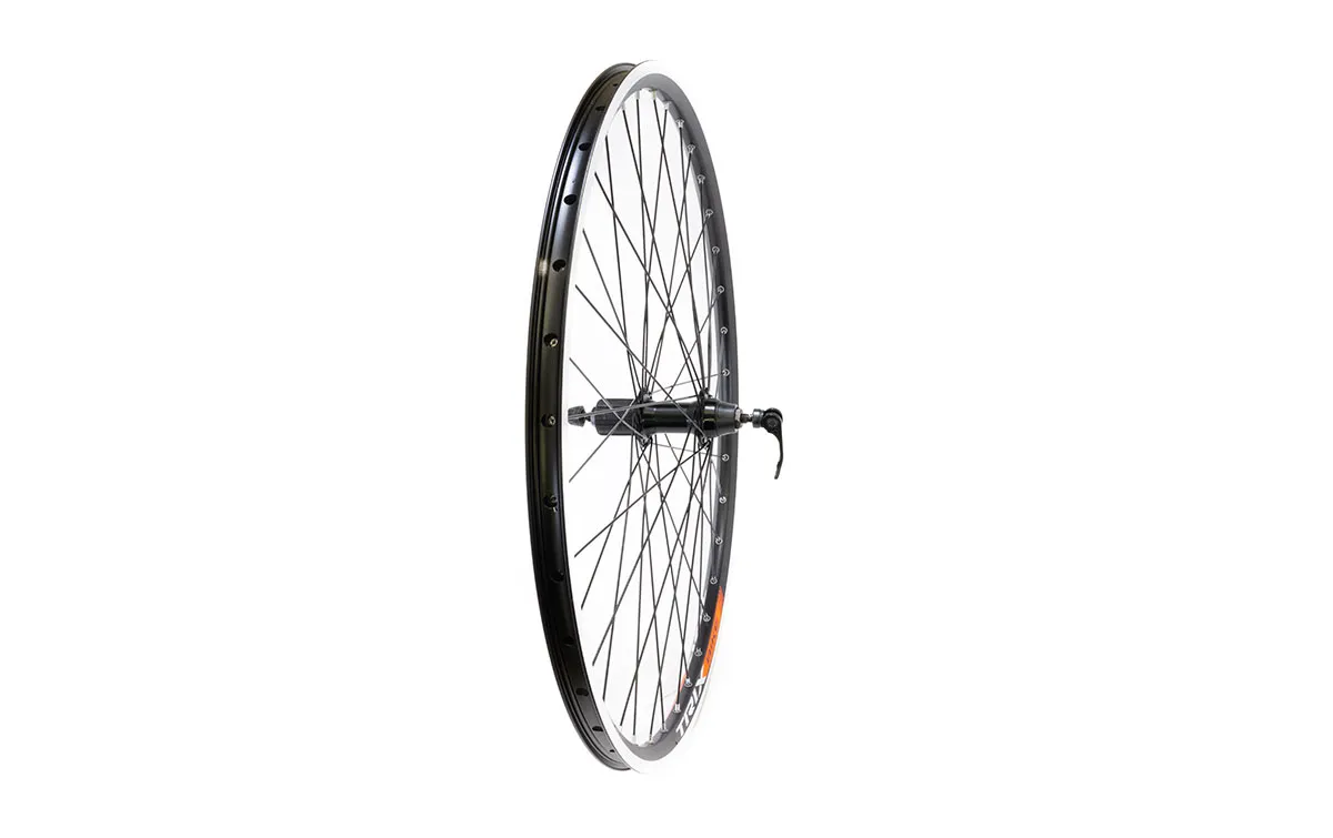 Обод 27,5" TRIX задний ал. дв. пистон, черн., втулка: ал. касс.8-10 ск. эксц.черн., спица черн.