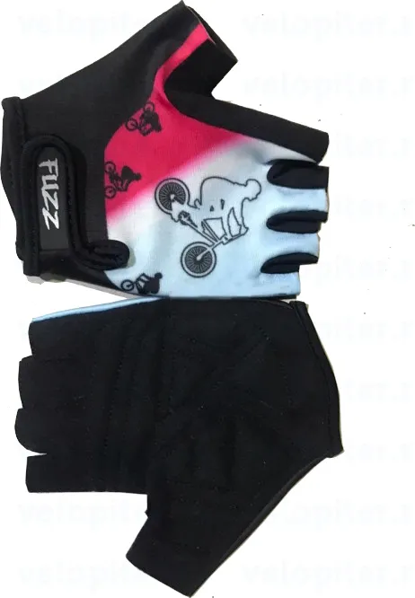 Перчатки дет лайкра BIKE бело-розовые р-р 6/М GRIP GEL FUZZ