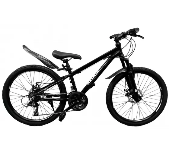 Велосипед ALTAIR 24 Disc (24" 21 ск. рост. 11.5") 2020-2021, черный/белый