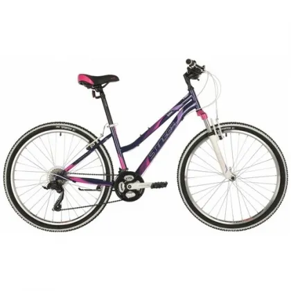 Велосипед STINGER 26" LATINA фиолетовый, сталь, размер 15", MICROSHIFT