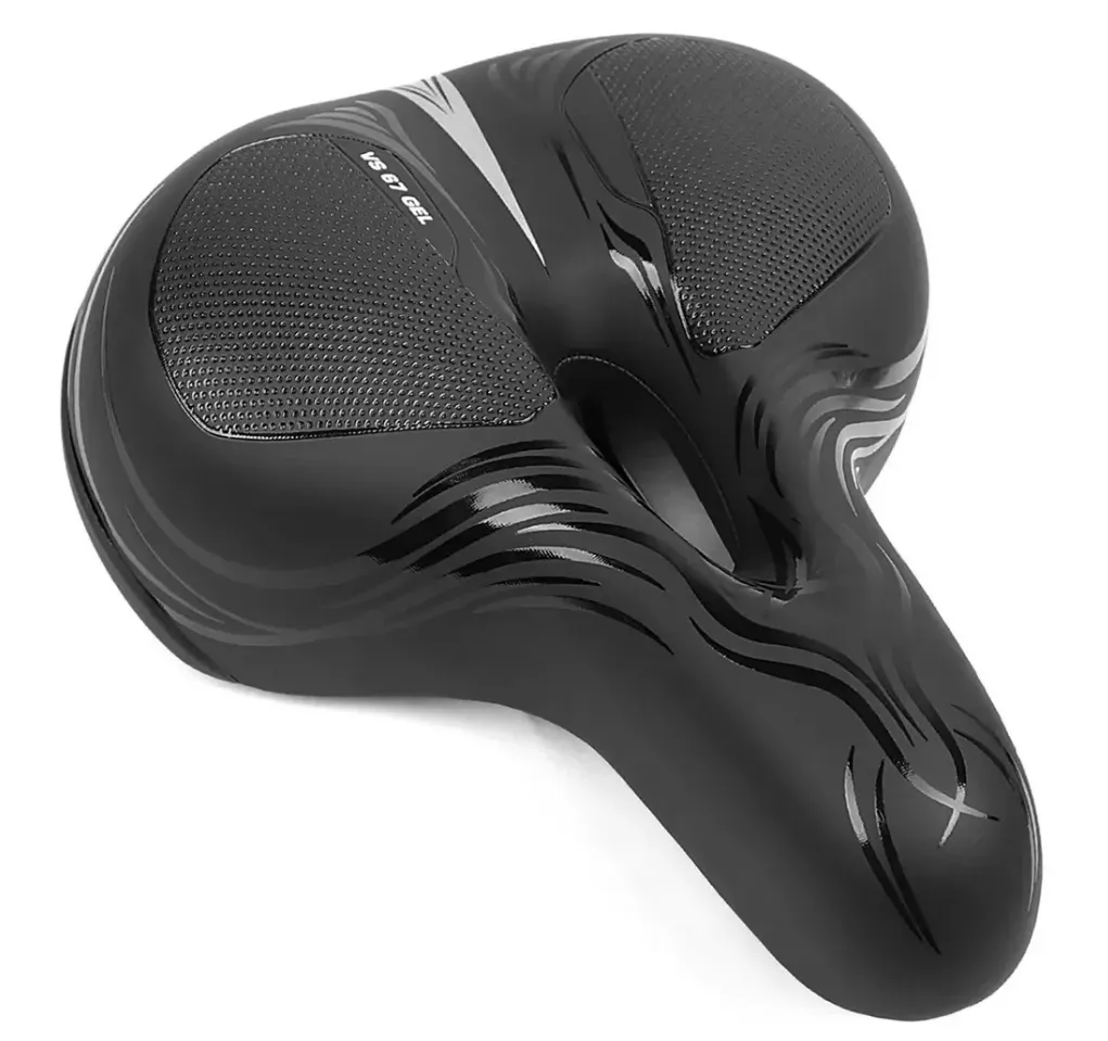Седло Vinca Sport комфортное с гелем, 250*200мм, с отверстием, черное